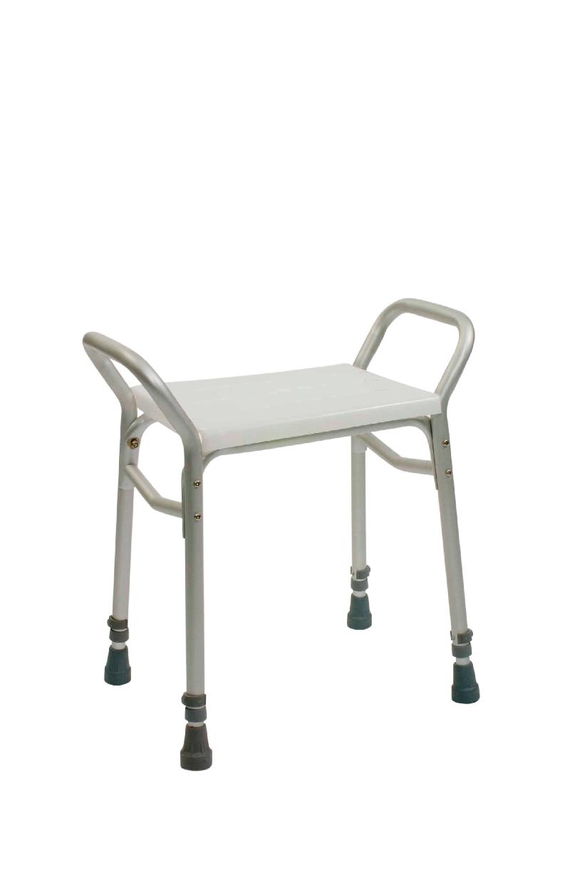 Adjustable height shower stool