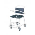 Attendant-propelled gull wing commode & shower chair