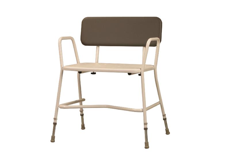 Extra wide shower chair with detachable back
