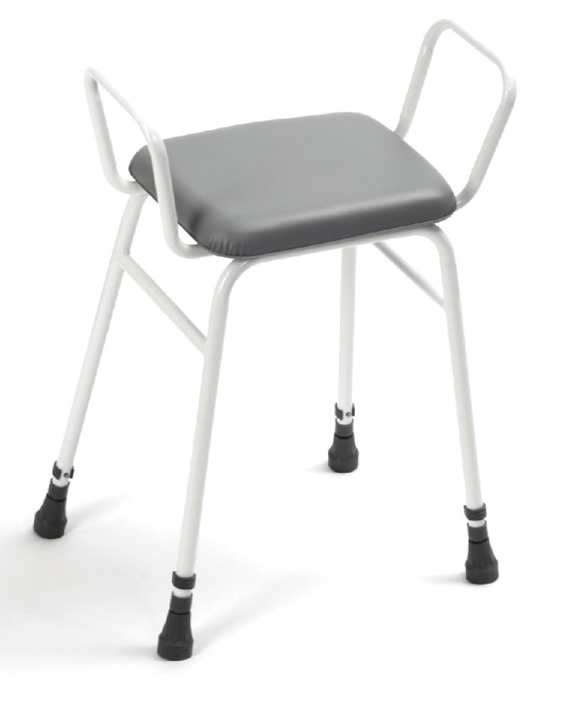 Adjustable Height Perching Stool with arms