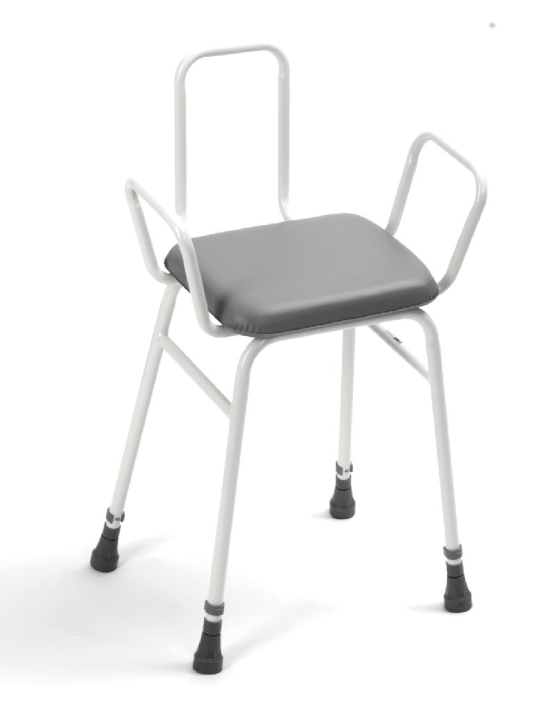 Adjustable Height Perching Stool with arms and back